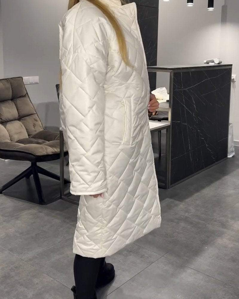 DIASY - Relaxed Collar Mid-Length Cotton Coat