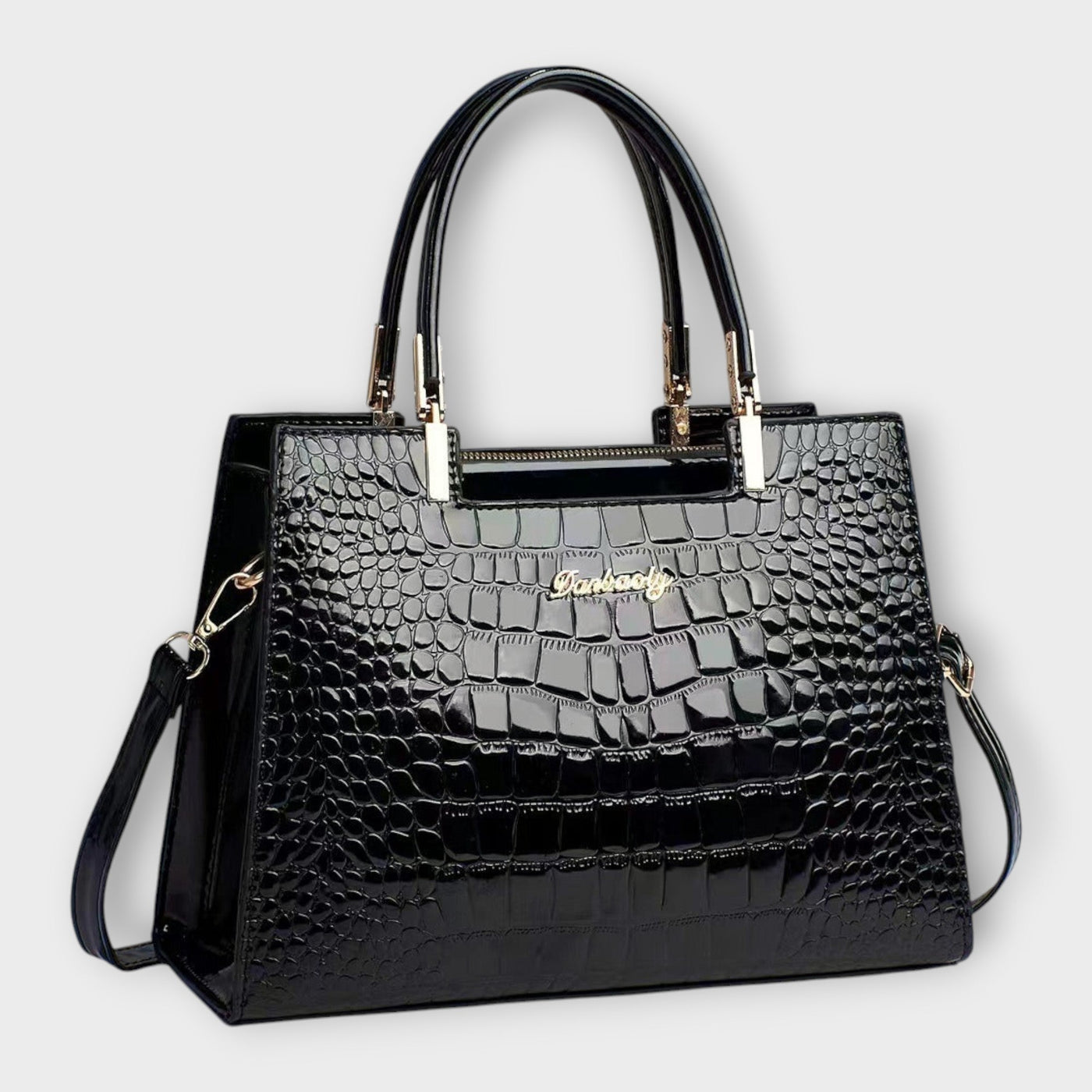 Madison - Glossy Crocodile Pattern Handbag