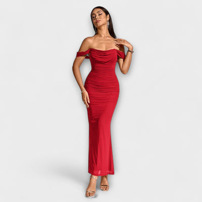 Ione - Off-Shoulder Ruched Bodycon Dress