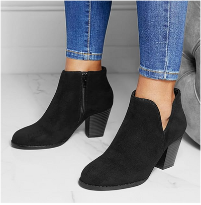 Hailey | Pointed Ankle Boot With Suede Effect