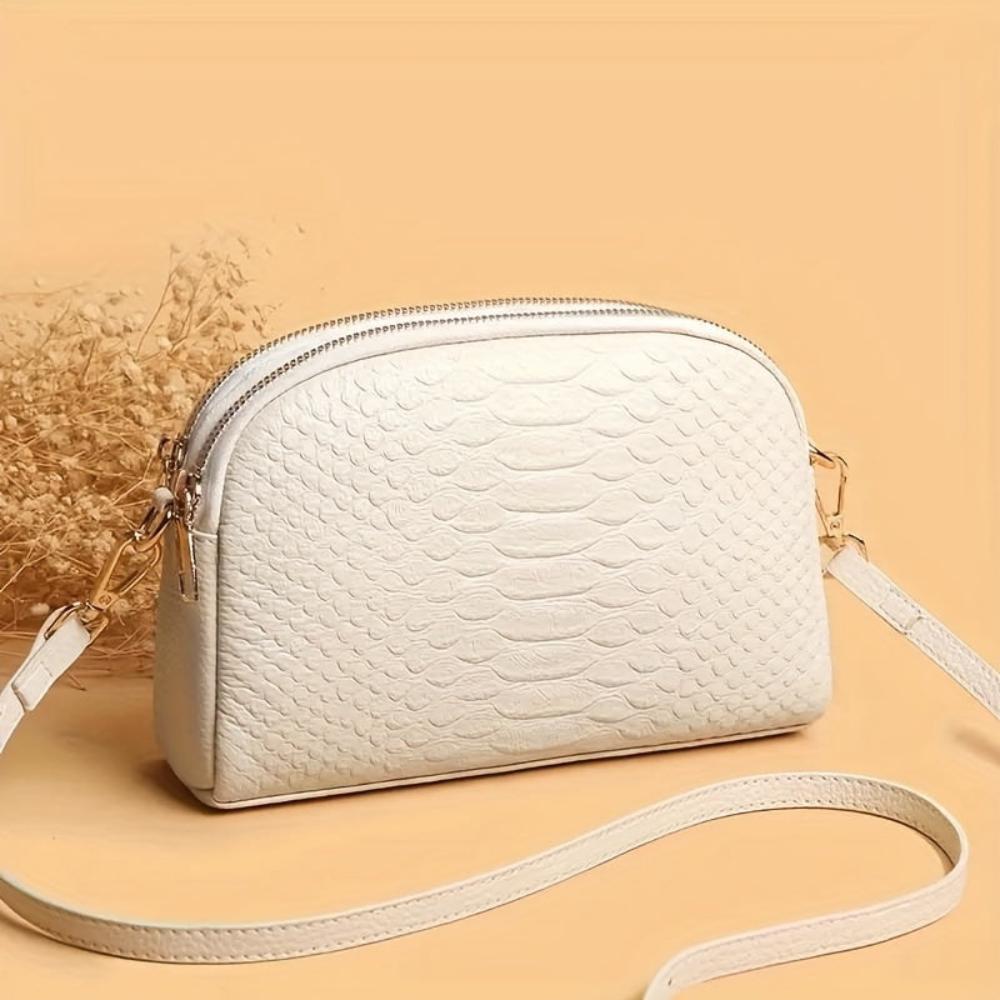 Cora | Beautiful Mini Crossbody Bag Made of Faux Leather with Crocodile Pattern