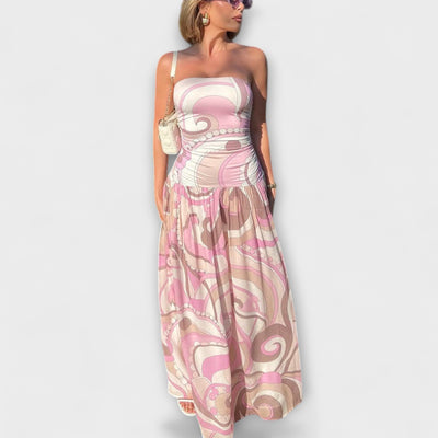 Tatum - Stunning Pastel Off-Shoulder Maxi Dress